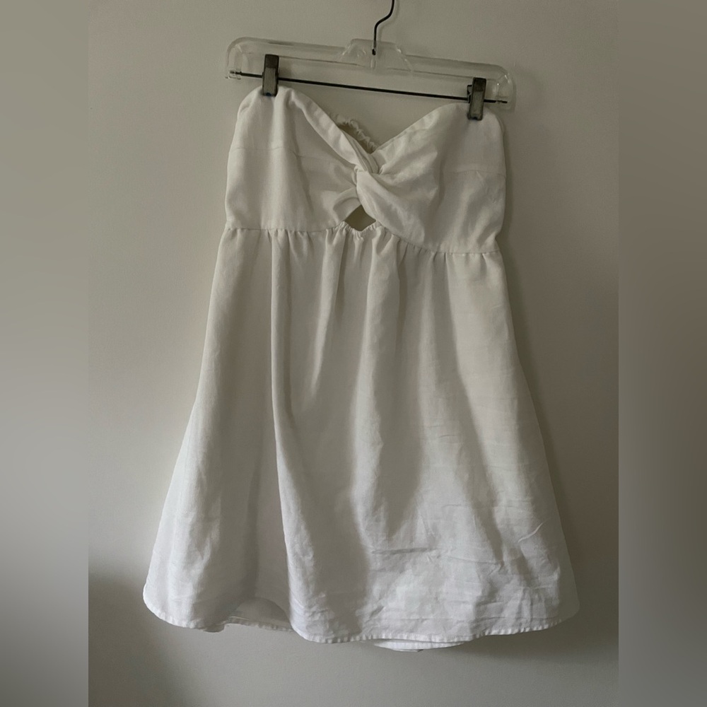 Women Summer Dresses Sleeveless White With Pockets. Fits like XL - Picture 9 of 12